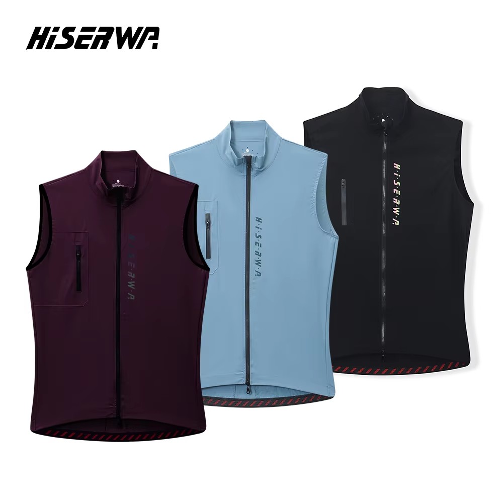 Mountain Biking Vest - เสื้อกั๊กปั่นจักรยาน HISERWA สำหรับผู้ชาย แบบไม่มีแขน เสื้อเจอร์ซีย์สำหรับปั่นจักรยานเสือภูเขาและจักรยานถนน น้ำหนักเบา