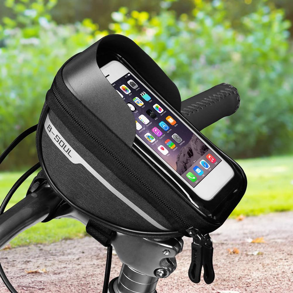 Mountain Biking Bag - กระเป๋าใส่โทรศัพท์แบบหน้าจอสัมผัสสำหรับจักรยาน กระเป๋าติดเฟรมจักรยานเสือภูเขาแบบท่อด้านบน