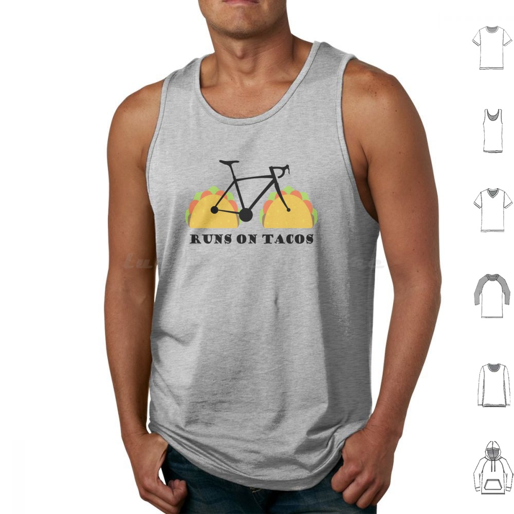 Mountain Biking Vest - Runs On Tacos เสื้อกล้าม เสื้อกั๊ก แขนกุด
