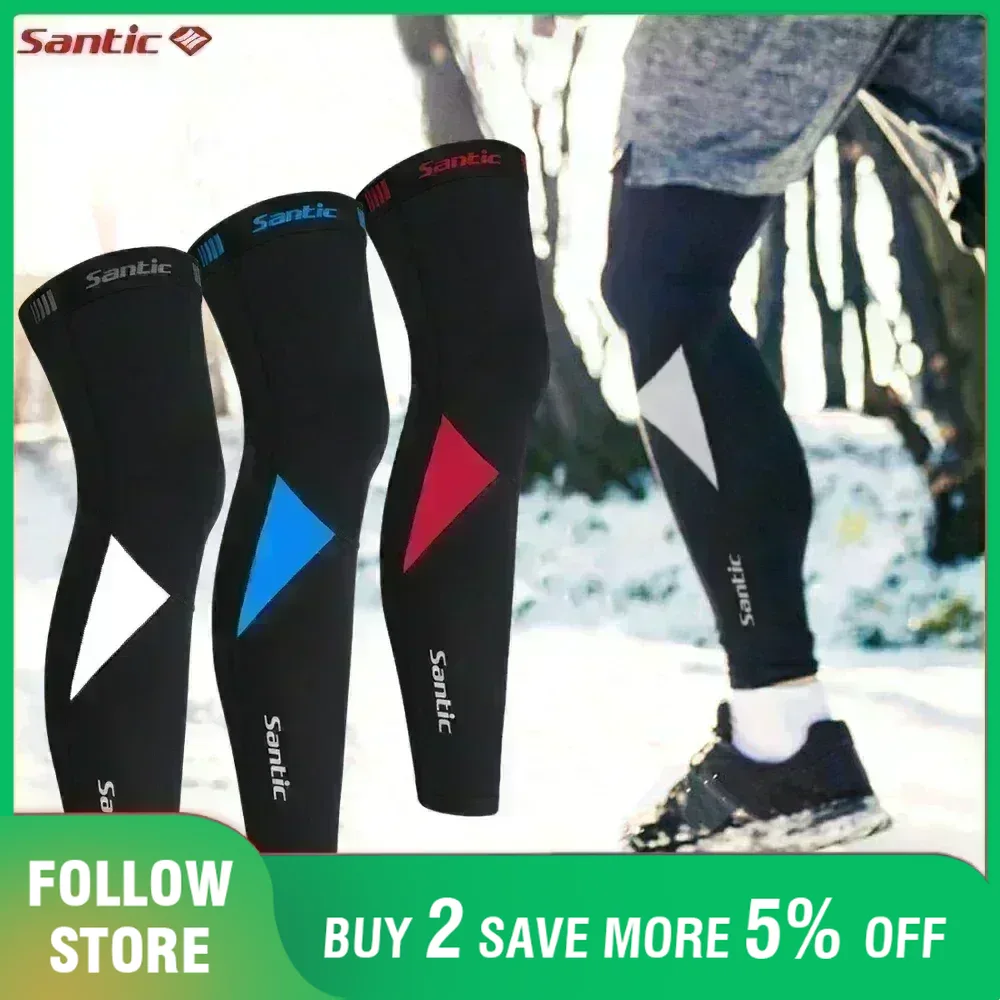 Mountain Biking Protective Gear - Santic เสื้อกันลมที่ขาสำหรับปั่นจักรยาน, ที่อุ่นขาให้ความอบอุ่นผ้าฟลีซกันความร้อนกันลมปลอกหุ้มเข่าระบายอากาศได้สำหรับจักรยานเสือภูเขาจักรยานเสือหมอบอุปกรณ์ป้องกัน