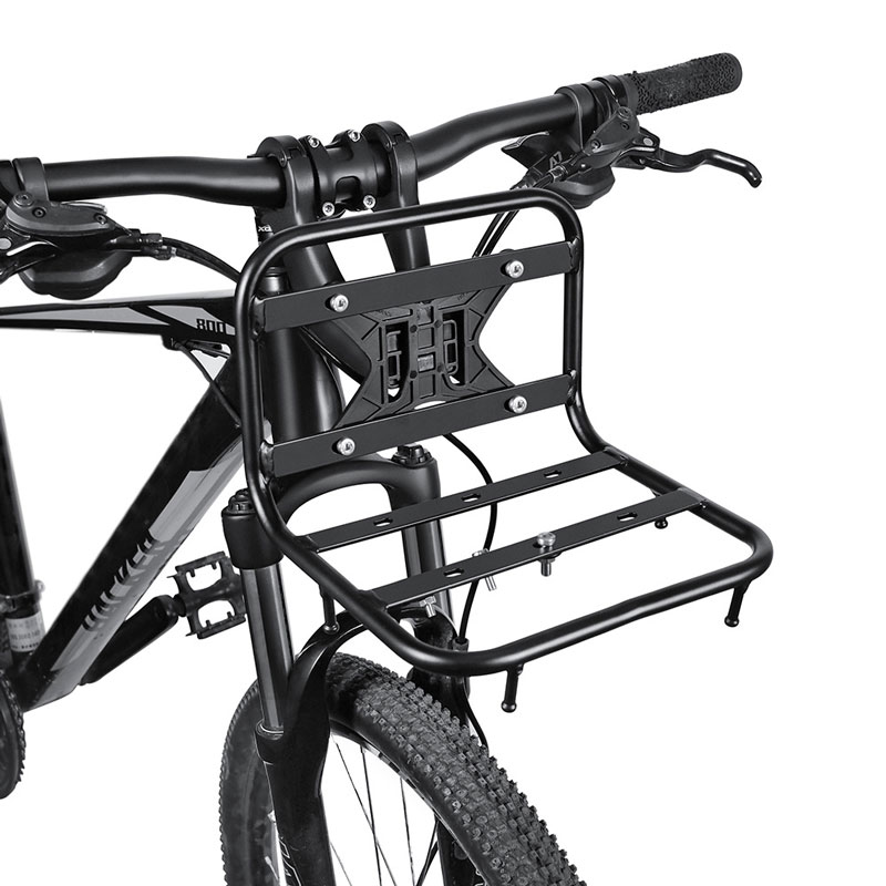 Mountain Biking Bag - แร็คหน้าจักรยาน อลูมิเนียมอัลลอยด์ แร็คหน้าจักรยานอเนกประสงค์ MTB แร็คใส่กระเป๋าจักรยานเสือหมอบ อุปกรณ์เสริมสำหรับการปั่นจักรยานกลางแจ้ง