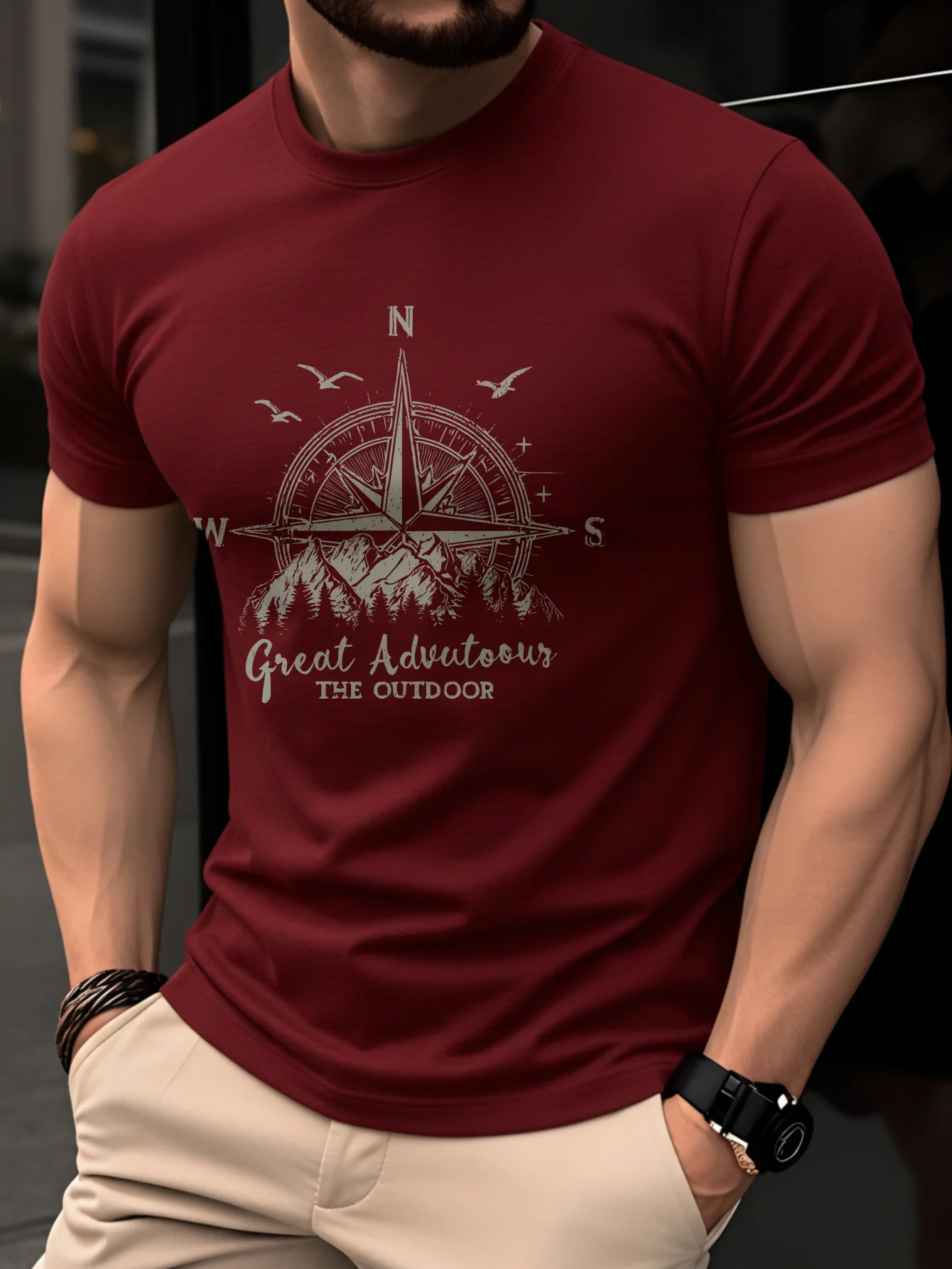 เสื้อยืดแขนสั้นคอกลมพิมพ์ลายภู - Mountain Biking Vest บทวิจารณ์และราคา