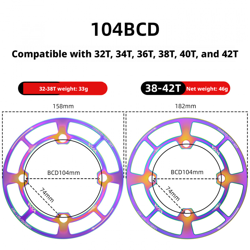 104 BCD ชุดป้องกันโซ่สำหรับจัก - Mountain Biking Protective Gear บทวิจารณ์และราคา